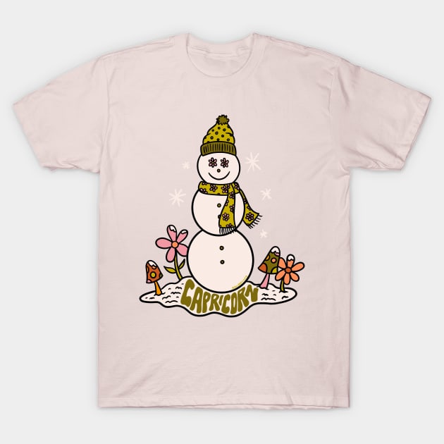 Capricorn Snowman T-Shirt by Doodle by Meg